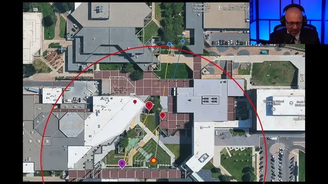 Aerial map with a distance arc, from John Cullen’s video